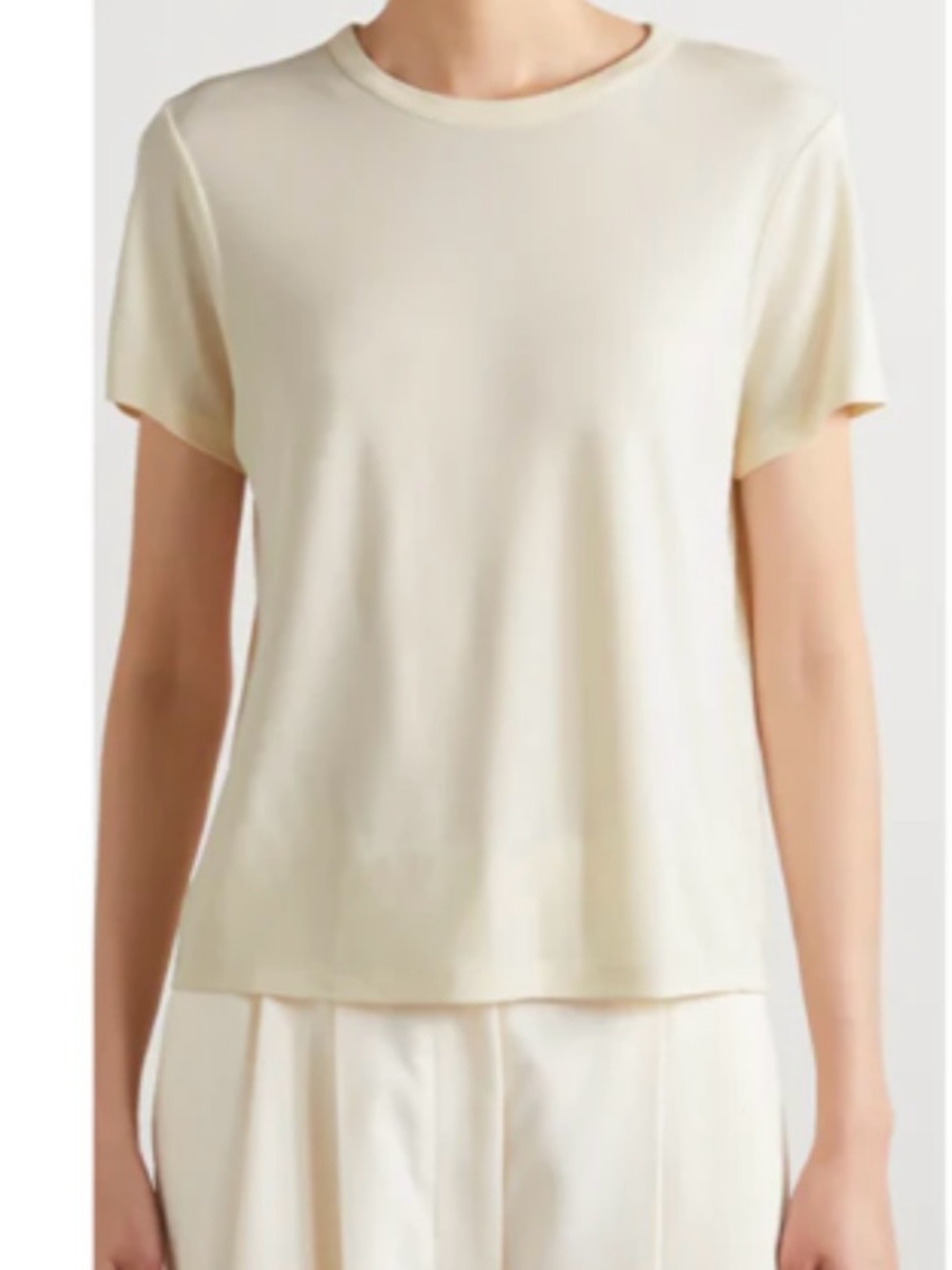 KHAITE Crewneck Tee in cream
